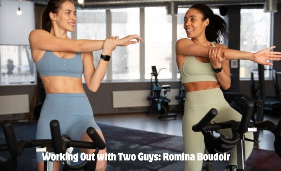 working out with two guys . romina boudoir